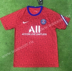 202-2021 Paris SG Red & Black Thailand Training Soccer Jersey