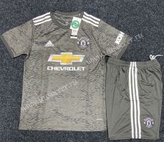 2020-2021 Man United Away Gray Soccer Uniform