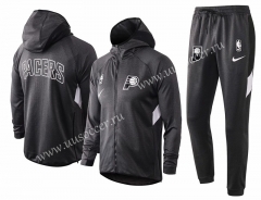 2020-2021 NBA Indiana Pacers Gray With Hat Jacket Uniform-815
