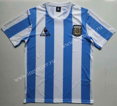 1986 Retro Version Argentina Home Blue and White Thailand Soccer Jersey AAA-912