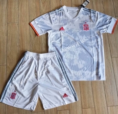 2020-2021 Spain Away White Soccer Uniform