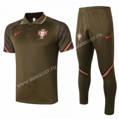 2020-2021 Portugal Army Green Thailand Polo Uniform-815