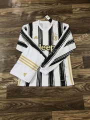 2020-2021 Juventus Home Black & White Thailand LS Soccer Jersey AAA