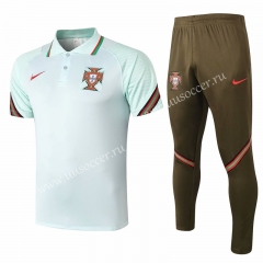 2020-2021 Portugal Light Green Thailand Polo Uniform-815