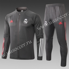 2020-2021 Real Madrid Dark Gray Thailand Soccer Jacket Uniform-815