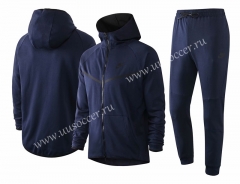 2020-2021 Nike Royal Blue With Hat Soccer Jacket Uniform-815