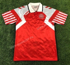 1992 UEFA Champions League Version Denmark Home Red Thailand Soccer Jersey AAA-503