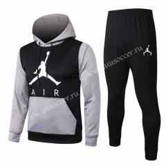 2020-2021 Jordan Paris SG Black Thailand Soccer Tracksuit Uniform With Hat-815