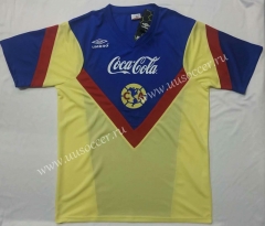 1988 Retro Version Club America Home Yellow Thailand Soccer Jersey AAA-912