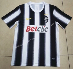 2012 Retro Version Juventus Home Black & White Thailand Soccer Jersey AAA-912