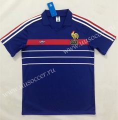 1984-1986 Retro Version France Home Blue Thailand Soccer Jersey AAA-SL