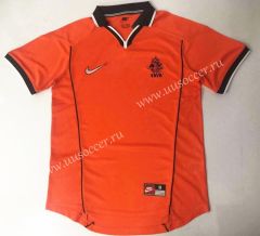 1998 Retro Version Netherlands Home Orange Thailand Soccer Jersey AAA-912