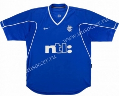 1999-2001 Retro Version Rangers Home Blue Thailand Soccer Jersey AAA-503