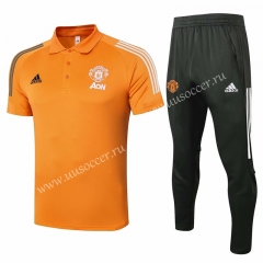 2020-2021 Manchester United Orange Thailand Polo Uniform-815