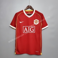 06-07 Retro Version Manchester United Home Red Thailand Soccer Jersey AAA