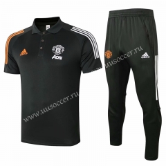 2020-2021 Manchester United Dark Gray Thailand Polo Uniform-815