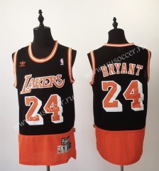 Retro Edition NBA Lakers Black & Orange #24 Jersey