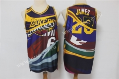 Mixed Version NBA White & Yellow & Blue #23 James Jersey