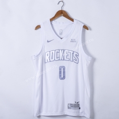 MVP Version NBA Houston Rockets White #0 Jersey