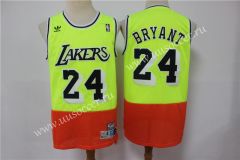 Retro Edition NBA Lakers Fluorescent green #24 Jersey