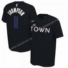 NBA Golden State Warriors Black Black #11 Cotton T-shirt