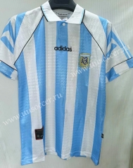 1996 Retro Version Argentina Home Blue and White Thailand Soccer Jersey AAA
