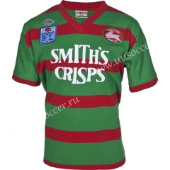 1989 Retro Version Sydney Rabbitohs Home Red and Green Rugby Shirt