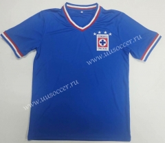 1974 Retro Version Cruz Azul Home Blue Turndown Thailand Soccer Jersey-912