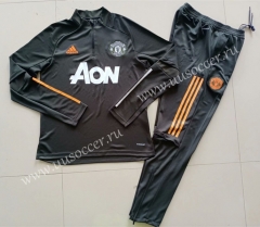 2020-2021 Manchester United Gray & Green Thailand Soccer Tracksuit Uniform-GDP