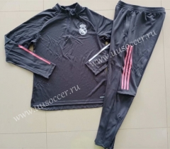 2020-2021 Real Madrid Dark Gray Thailand Tracksuit Uniform-GDP