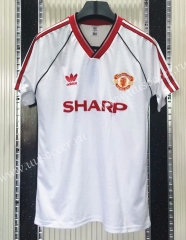 1988 Retro Version Manchester United Away White Thailand Soccer Jersey AAA-C1406
