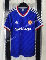 1986 Retro Version Manchester United Away Blue Thailand Soccer Jersey AAA-C1046
