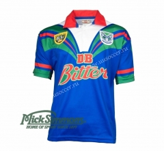 1995 Retro Version  Warriors Blue Rugby Jersey