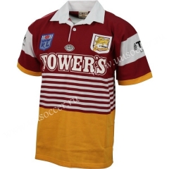 1992 Retro Version Mustang Home Red & Yellow Thailand Rugby Shirt