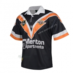 1998 Retro Version Wests Tigers Away White Thailand Rugby Shirt