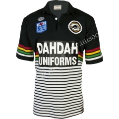 1991 Retro Version Panther Black Thailand Rugby Shirt