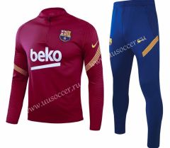 2020-2021 Barcelona Maroon Thailand Tracksuit Uniform-GDP
