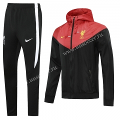 2020-2021 Liverpool Black Wind Coat Uniform With Hat-LH