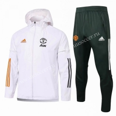 2020-2021 Manchester United White Wind Coat Uniform With Hat-815