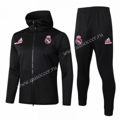 2020-2021 Real Madrid Black Soccer Jacket Uniform With Hat-815