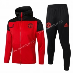 2020-2021 Manchester United Red Soccer Jacket Uniform With Hat-815