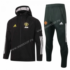 2020-2021 Manchester United Black Wind Coat Uniform With Hat-815