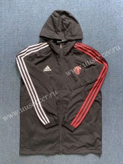 2020-2021Manchester United Black Trench Coats With Hat-WD