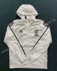 2 Version 2020-2021Manchester United White Trench Coats With Hat-WD