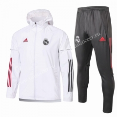2020-2021 Real Madrid White Wind Coat Uniform With Hat-815