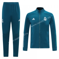 2020-2021 Real Madrid Blue Traning Thailand Soccer Jacket Uniform-LH