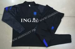 2020-2021 Korea Republic Black Thailand Soccer Tracksuit Uniform-815
