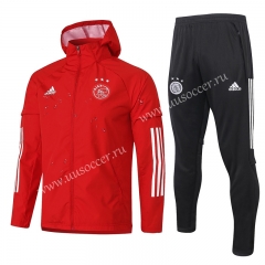 2020-2021 Ajax Light Red Thailand Soccer Wind Coat Uniform With Hat-815
