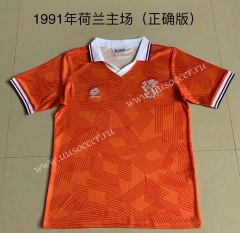 1991 Retro Version Netherlands Home Orange Thailand Soccer Jersey AAA-AY