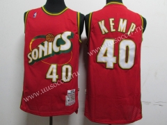 NBA Retro Version Seattle SuperSonics Red #40 Jersey